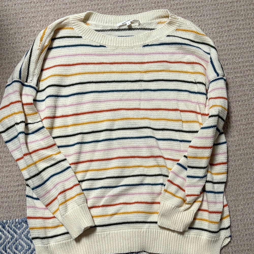 Emerson Fry Carolyn Rainbow Striped Sweater
